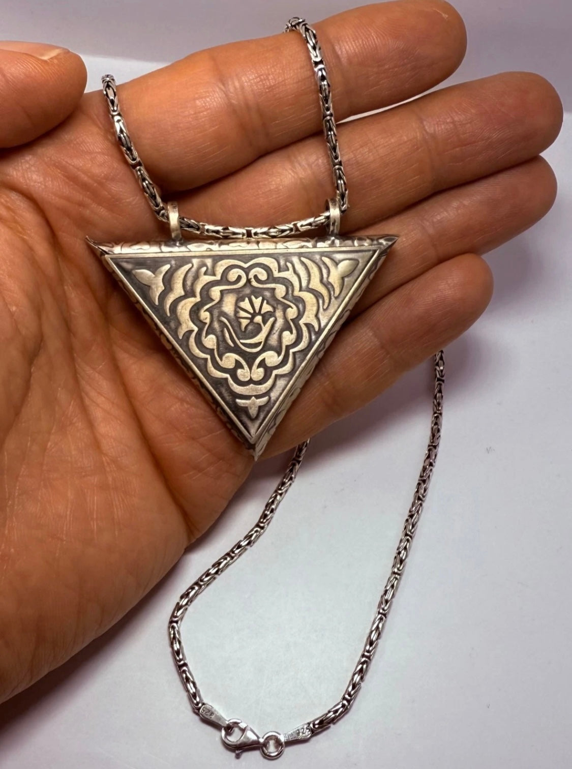 Muska Cevsen 6 cm mit Königskette 925 Sterling Silber & Ayetel Kürsi