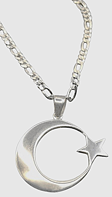AY YILDIZ Anhänger mit 60 cm Figarokette – 925 Sterling Silber Halbmond Stern Halskette