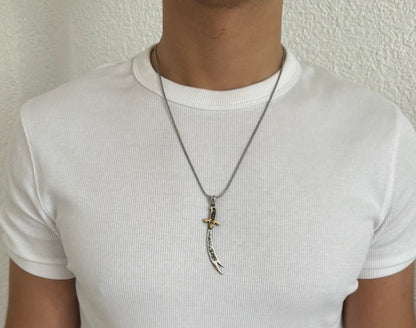 Zülfikar Anhänger mit Halskette – Hz. Ali Schwert aus 925 Sterling Silber