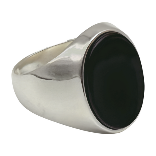 Sterling Silber 925 Siegelring eleganter Herrenring mit Onyx, Männer Ring