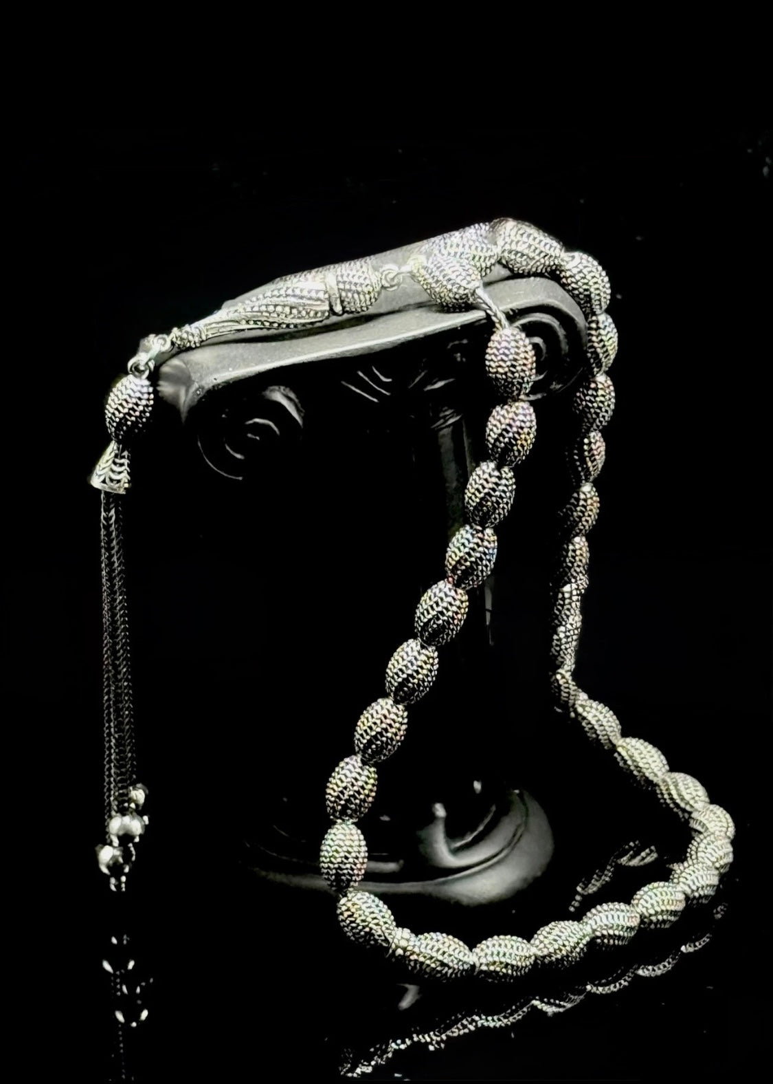 Tesbih aus 925er Silber - Gebetskette Kapselform Fizyon Sterlingsilber