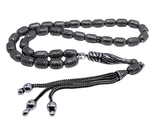 Tesbih aus 925er Silber - Gebetskette Kapselform Fizyon Sterlingsilber (Kopie)