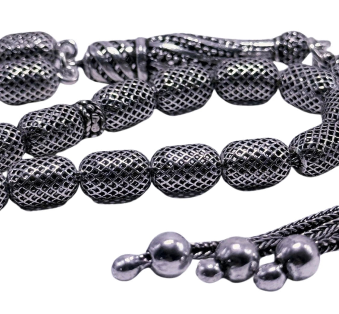 Tesbih aus 925er Silber - Gebetskette Kapselform Fizyon Sterlingsilber (Kopie)
