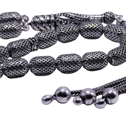 Tesbih aus 925er Silber - Gebetskette Kapselform Fizyon Sterlingsilber (Kopie)