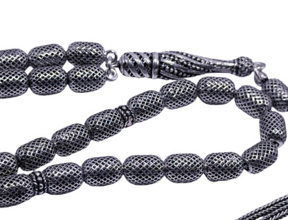 Tesbih aus 925er Silber - Gebetskette Kapselform Fizyon Sterlingsilber (Kopie)