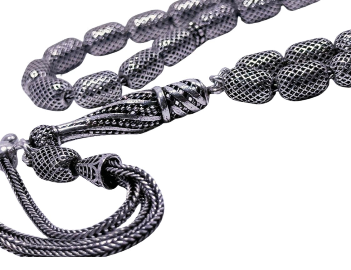 Tesbih aus 925er Silber - Gebetskette Kapselform Fizyon Sterlingsilber (Kopie)