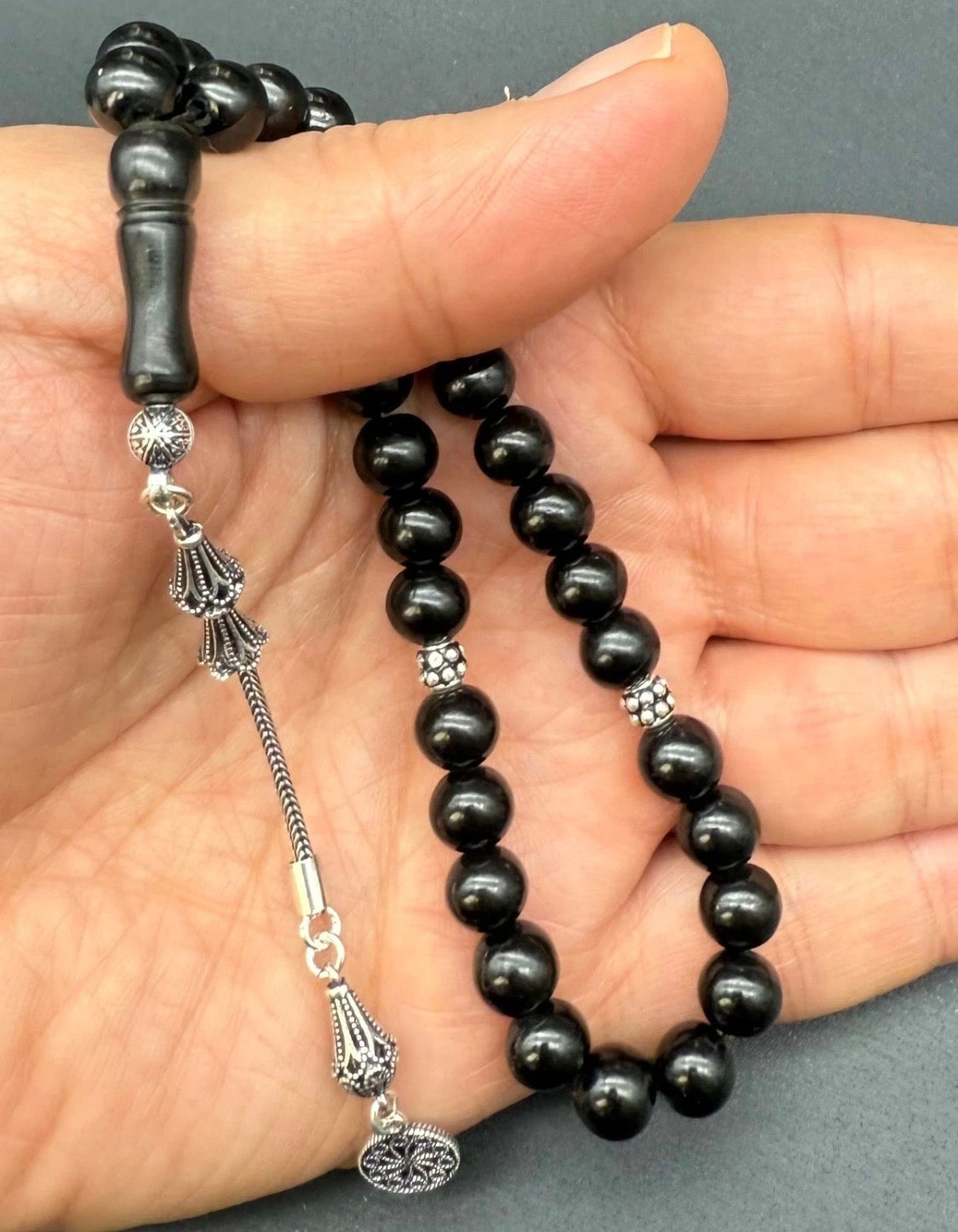 Rus Oltu Tesbih & Zaza Set  mit 925 Silber Gebetskette Set
