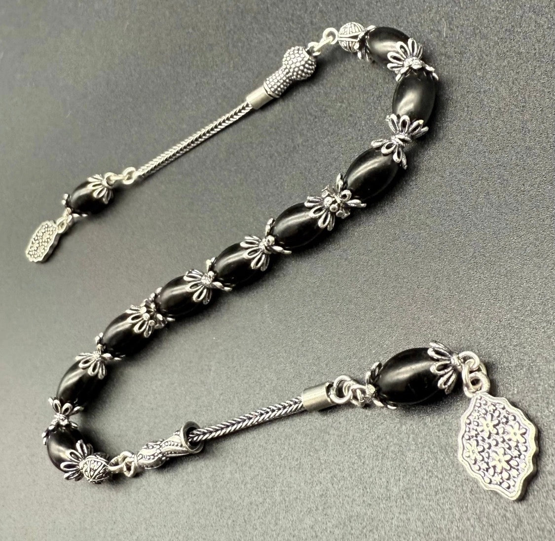 Rus Oltu Tesbih & Zaza Arpa mit 925 Silber Quaste