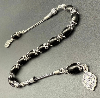 Rus Oltu Tesbih & Zaza Arpa mit 925 Silber Quaste