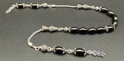 Rus Oltu Tesbih & Zaza Arpa mit 925 Silber Quaste Lale