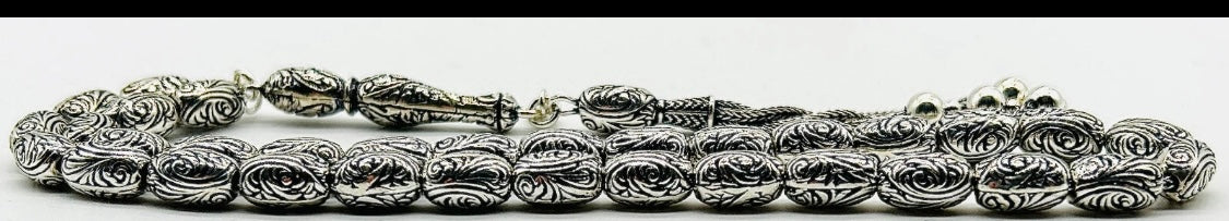 Tesbih aus 925er Silber - Stift Gravur handgefertigter spezielverarbeitet Sterlingsilber Gebetskette