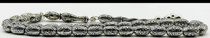 Tesbih aus 925er Silber - Stift Gravur handgefertigter spezielverarbeitet Sterlingsilber Gebetskette