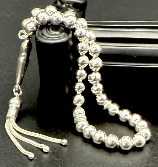 Tesbih aus 925 Sterling Silber - Gebetskette Rundform 6 mm