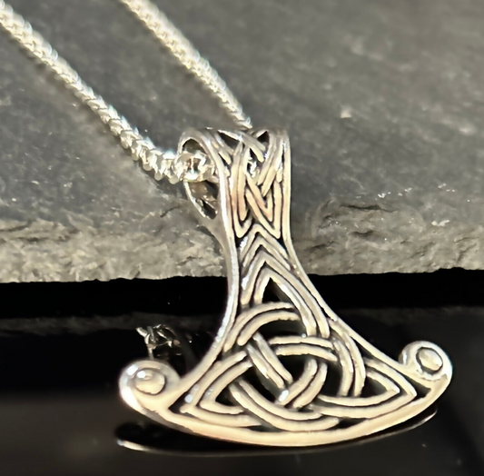 925 Sterling Silber "Axt" Anhänger mit einer Panzerkette