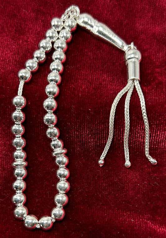 Tesbih aus 925 Sterling Silber Miniatur Gebetskette 5 mm