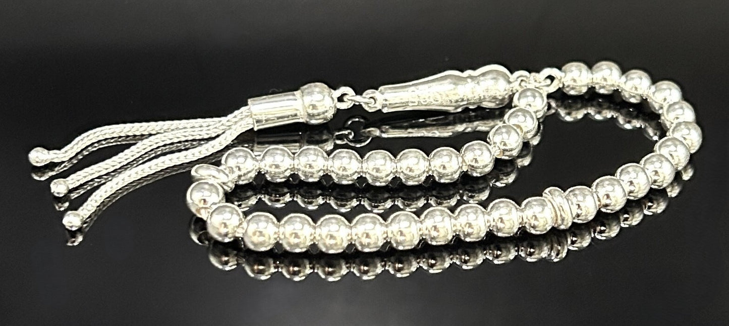 Tesbih aus 925 Sterling Silber Miniatur Gebetskette 5 mm