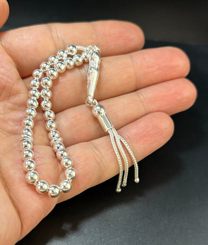 Tesbih aus 925 Sterling Silber Miniatur Gebetskette 5 mm