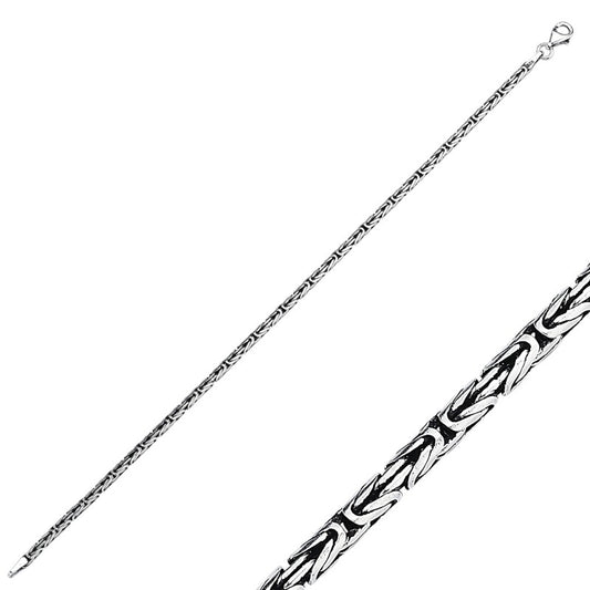 925 Sterling Silber Königskette Massiv Rund