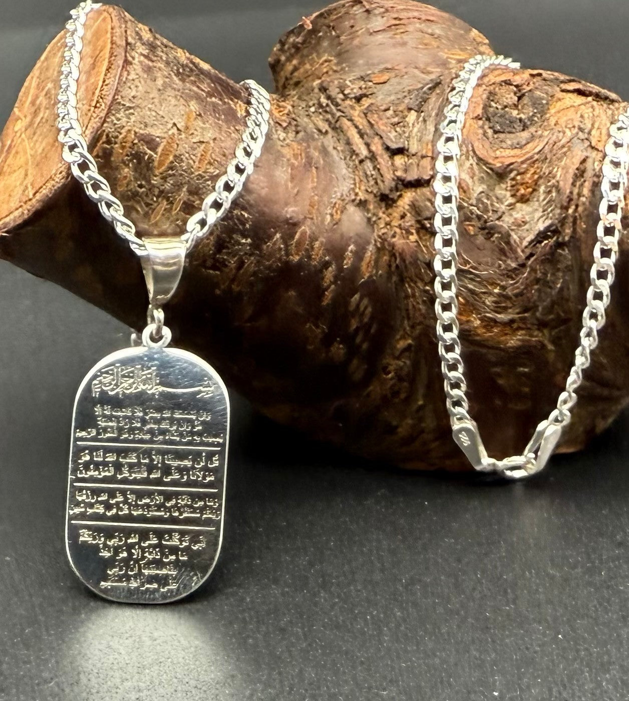925 Sterling Silber Medaillon mit einer Panzerkette