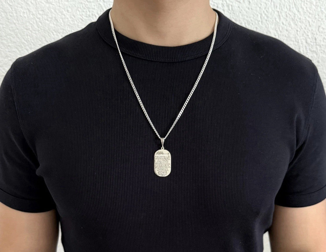 925 Sterling Silber Medaillon mit einer Panzerkette