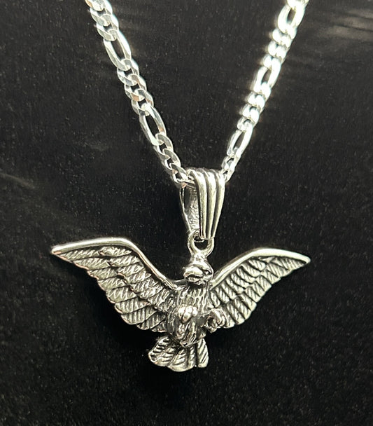 925 Sterling Silber "Eagle" Anhänger mit einer Figarokette