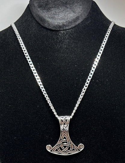 925 Sterling Silber "Axt" Anhänger mit einer Panzerkette