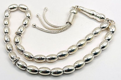 Tesbih aus 925 Sterling Silber in Gersteform Gebetskette