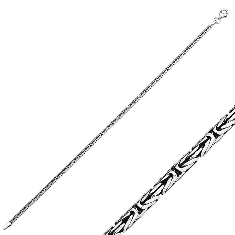 925 Sterling Silber Königskette Armband Massiv Rund