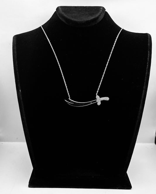 925 Sterling Silber "Zülfikar" Kette mit Zirkoniabesatz