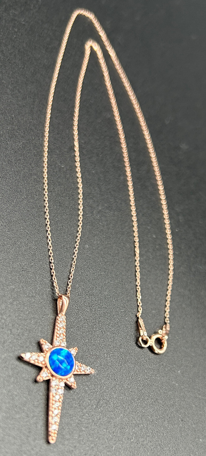 925 Sterling Silber "Polarstern" Kette Opal